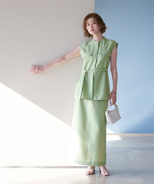 リネンライクシガレットスカート