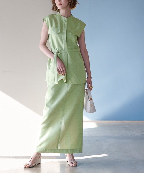 リネンライクシガレットスカート