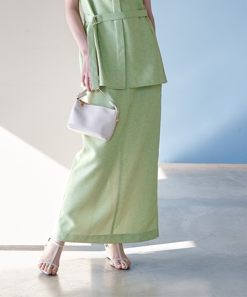 UR'S（ユアーズ）の「リネンライクシガレットスカート（スカート・レディース・ブラック/アイボリー/ベージュ系その他/グリーン系その他・S/M/L）」の21枚目の写真