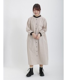 Samansa Mos2 | 襟配色スタンドカラーワンピース(ワンピース)