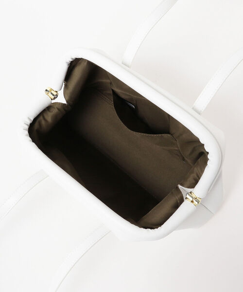 Ray BEAMS(レイビームス)の「RBS / がま口 バッグ(トートバッグ・レディース・ホワイト/ブラック・ONE SIZE)」の5枚目の写真