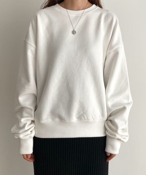 CANAL JEAN(キャナルジーン)の「El mar 両起毛切替トレーナー(スウェット・レディース・ネイビー/ホワイト/ピンク/ヘザーグレー・ONE SIZE)」の17枚目の写真