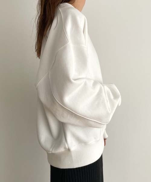 CANAL JEAN(キャナルジーン)の「El mar 両起毛切替トレーナー(スウェット・レディース・ネイビー/ホワイト/ピンク/ヘザーグレー・ONE SIZE)」の15枚目の写真