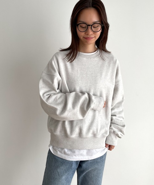 CANAL JEAN(キャナルジーン)の「El mar 両起毛切替トレーナー(スウェット・レディース・ネイビー/ホワイト/ピンク/ヘザーグレー・ONE SIZE)」の12枚目の写真