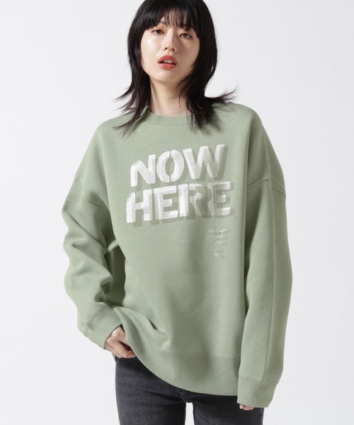 NAKAGAMI(ナカガミ)の「NAKAGAMI(ナカガミ) 別注NOW HERE スウェット(スウェット・レディース・ブラック/グリーン・M)」の2枚目の写真