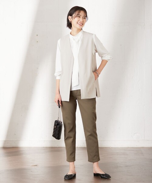 J.PRESS(ジェイプレス)の「【洗える】Hari-Puru jersey ジレ(ベスト・レディース・ネイビー系/ブラウン系/ライトグレー系・T13)」の6枚目の写真