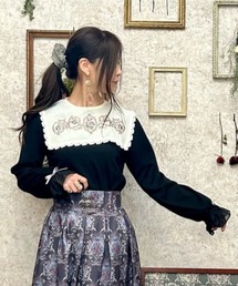 axes femme | 薔薇刺繍入襟セットトップス(その他トップス)