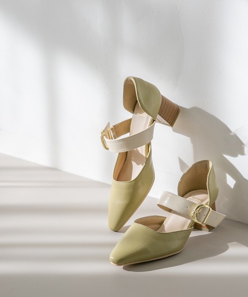 menue（メヌエ）の「ポインテッドトゥセパレートパンプス（パンプス・レディース・グレイッシュベージュ/グリーン/ブラック系/アイボリー・35/36/39/37/38）」の10枚目の写真