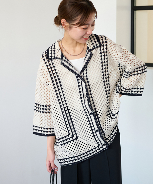 クロシェラインシャツカーディガン（カーディガン/ボレロ）｜JOURNAL