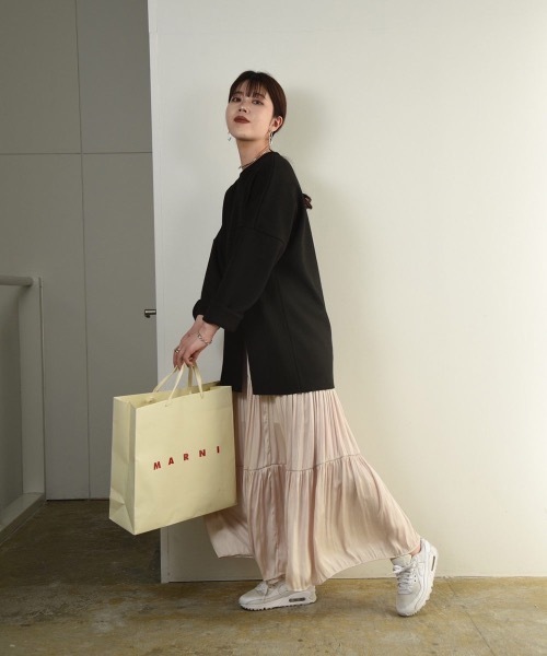 I_am（アイアム）の「gather flare skirt（スカート・レディース・ブラック/アイボリー・FREE）」の5枚目の写真