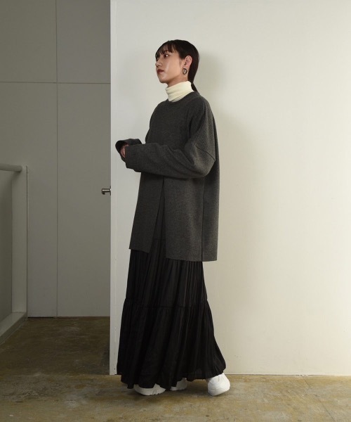 I_am（アイアム）の「gather flare skirt（スカート・レディース・ブラック/アイボリー・FREE）」の6枚目の写真