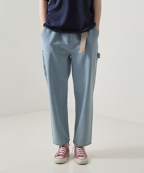 ABAHOUSE(アバハウス)の「ワイドテーパード デニムペインターパンツ /ワークパンツ /ベルト付(デニムパンツ・メンズ・ブルー系その他/ブルー系その他2/ブルー系その他3・M/L)」の2枚目の写真