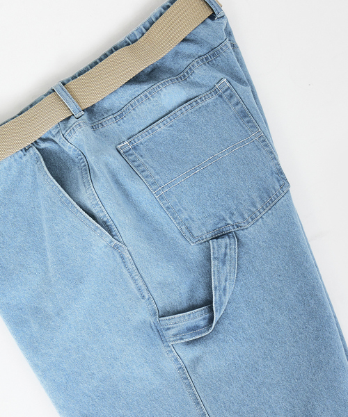 ABAHOUSE(アバハウス)の「ワイドテーパード デニムペインターパンツ /ワークパンツ /ベルト付(デニムパンツ・メンズ・ブルー系その他/ブルー系その他2/ブルー系その他3・M/L)」の18枚目の写真