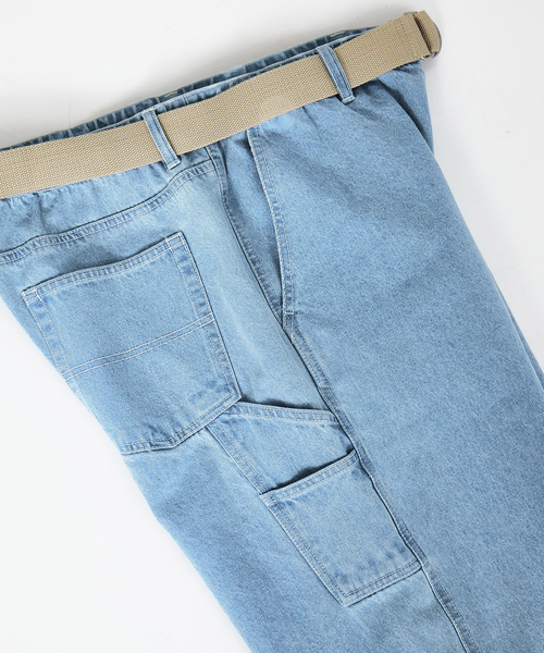 ABAHOUSE(アバハウス)の「ワイドテーパード デニムペインターパンツ /ワークパンツ /ベルト付(デニムパンツ・メンズ・ブルー系その他/ブルー系その他2/ブルー系その他3・M/L)」の19枚目の写真