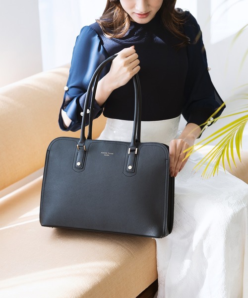 Samantha Thavasa（サマンサタバサ）の「シャープデザイン トートバッグ（トートバッグ・レディース・ブラック/オフホワイト/グレイッシュベージュ・FREE）」の3枚目の写真