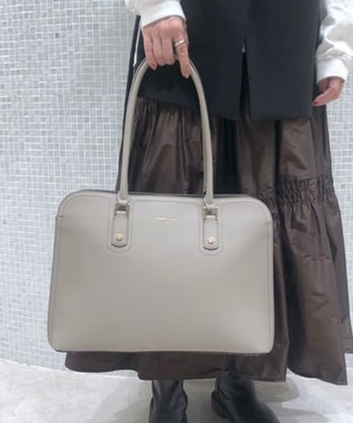 Samantha Thavasa（サマンサタバサ）の「シャープデザイン トートバッグ（トートバッグ・レディース・ブラック/オフホワイト/グレイッシュベージュ・FREE）」の18枚目の写真