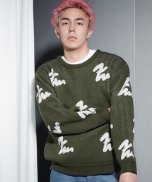 【日本限定アイテム】LOGO ALL OVER KNIT CREWNECK/ロゴオールオーバーニットクルーネック