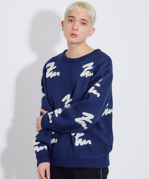 FCMM(エフシーエムエム)の「【日本限定アイテム】LOGO ALL OVER KNIT CREWNECK/ロゴオールオーバーニットクルーネック(ニット/セーター・メンズ・ネイビー/ブラック/グリーン・MEDIUM/LARGE)」の16枚目の写真