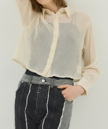STUDIOUS | 【STUDIOUS/ステュディオス】メッシュレースクロップドシャツ(シャツ/ブラウス)