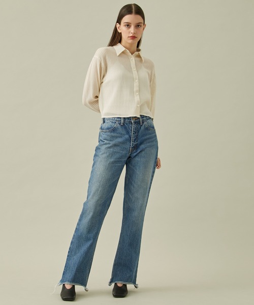 STUDIOUS(ステュディオス)の「【STUDIOUS/ステュディオス】メッシュレースクロップドシャツ(シャツ/ブラウス・レディース・ブラック/アイボリー・FREE)」の5枚目の写真