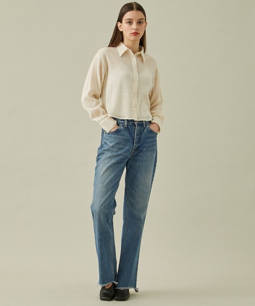 STUDIOUS(ステュディオス)の「【STUDIOUS/ステュディオス】メッシュレースクロップドシャツ(シャツ/ブラウス・レディース・ブラック/アイボリー・FREE)」の18枚目の写真