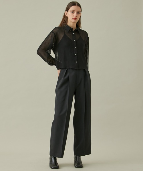 STUDIOUS(ステュディオス)の「【STUDIOUS/ステュディオス】メッシュレースクロップドシャツ(シャツ/ブラウス・レディース・ブラック/アイボリー・FREE)」の17枚目の写真