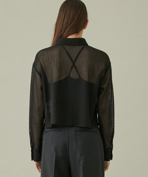 STUDIOUS(ステュディオス)の「【STUDIOUS/ステュディオス】メッシュレースクロップドシャツ(シャツ/ブラウス・レディース・ブラック/アイボリー・FREE)」の13枚目の写真
