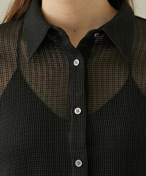 STUDIOUS(ステュディオス)の「【STUDIOUS/ステュディオス】メッシュレースクロップドシャツ(シャツ/ブラウス・レディース・ブラック/アイボリー・FREE)」の15枚目の写真