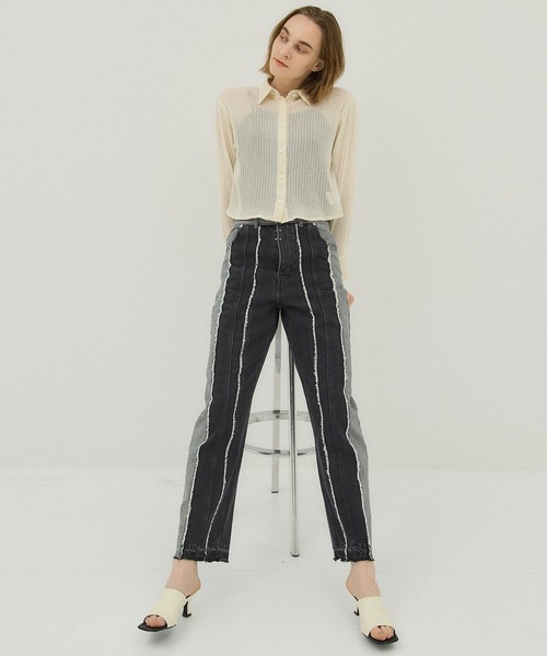 STUDIOUS(ステュディオス)の「【STUDIOUS/ステュディオス】メッシュレースクロップドシャツ(シャツ/ブラウス・レディース・ブラック/アイボリー・FREE)」の20枚目の写真