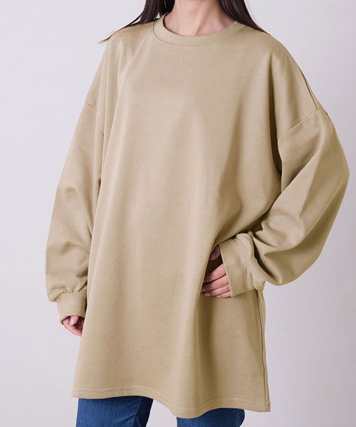 NinaetLina（ニナエリナ）の「チュニックトレーナー（Tシャツ/カットソー・レディース・ブラック/ベージュ/モカ/グレー・L/M）」の4枚目の写真