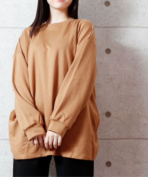 NinaetLina（ニナエリナ）の「チュニックトレーナー（Tシャツ/カットソー・レディース・ブラック/ベージュ/モカ/グレー・L/M）」の3枚目の写真