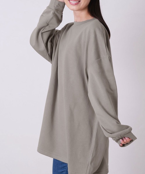 NinaetLina（ニナエリナ）の「チュニックトレーナー（Tシャツ/カットソー・レディース・ブラック/ベージュ/モカ/グレー・L/M）」の5枚目の写真