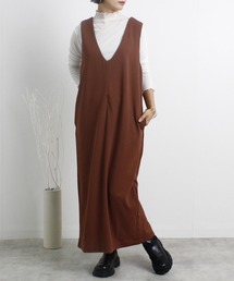 Fizz | 【Fizz/フィズ】　カットジョーゼット　Vネックジャンパースカート(サロペット/オーバーオール)