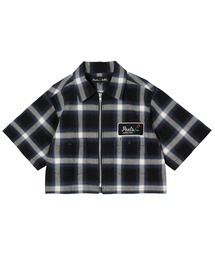 X-girl | X-girl × Peels PLAID ZIP UP CROPPED SHIRT(シャツ/ブラウス)