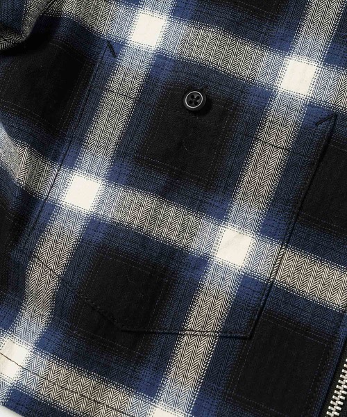 X-girl(エックスガール)の「X-girl × Peels PLAID ZIP UP CROPPED SHIRT(シャツ/ブラウス・レディース・ブルー・S/M)」の6枚目の写真