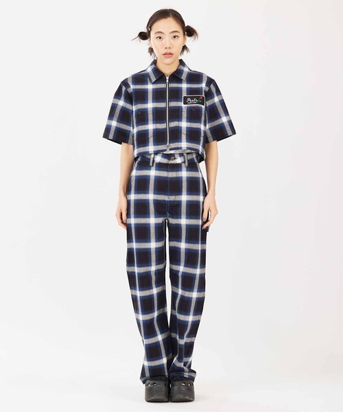 X-girl(エックスガール)の「X-girl × Peels PLAID ZIP UP CROPPED SHIRT(シャツ/ブラウス・レディース・ブルー・S/M)」の10枚目の写真