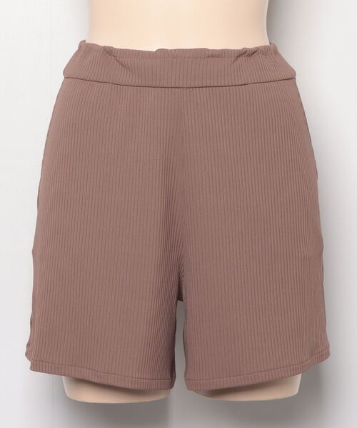 Ungrid(アングリッド)の「【ムラサキスポーツ別注】UNGRID/アングリッド 水陸両用/リブ素材/無地ショートパンツ 623120(水着・レディース・ブラック/ネイビー/ブラウン・M)」の2枚目の写真