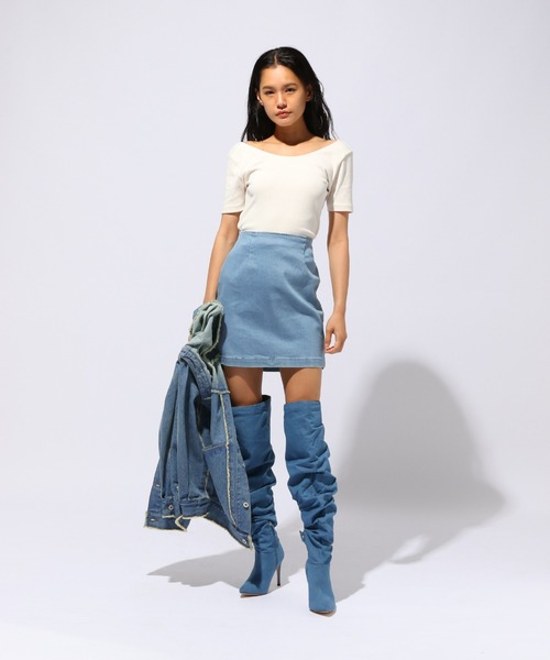 FOREVER 21（フォーエバー トゥエンティーワン）の「【FEMININE】タイトデニムミニスカート（デニムスカート・レディース・ダークブルー/ライトインディゴブルー/ブラック・MEDIUM/SMALL/LARGE）」の13枚目の写真