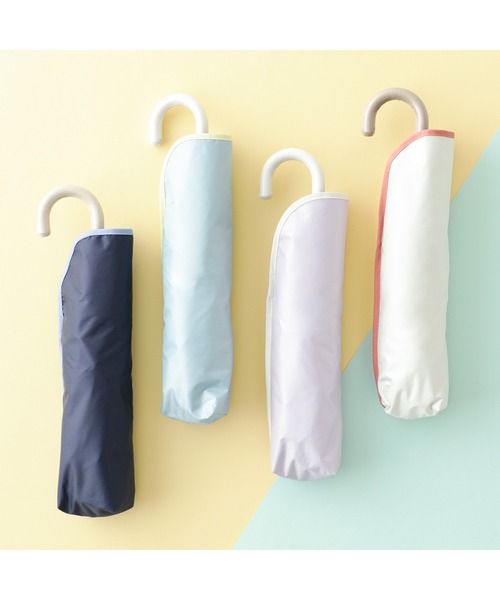 新品未使用✨ サンバリア　SUNBARRIER バイカラー　折りたたみ　日傘 遮光率・UVカット率99％生地使用】バイカラーパイピング 日傘