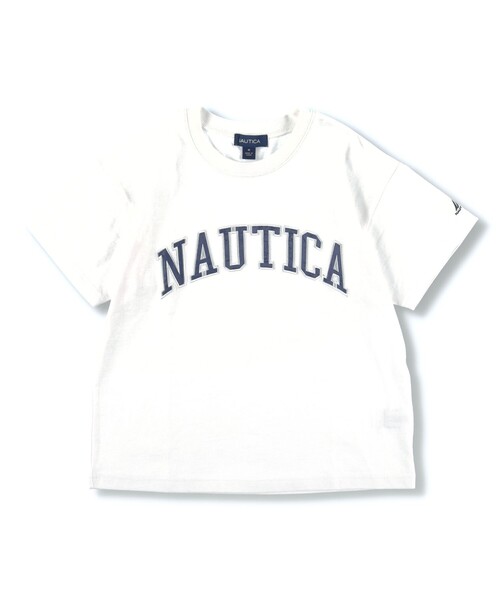 NAUTICA（ノーティカ）の「【NAUTICA/ノーティカ】サテンアップリケロゴ半袖Tシャツ（Tシャツ/カットソー・キッズ・グリーン/杢グレー/オフホワイト/オレンジ/ネイビー・M/L/XL/XS/S）」の8枚目の写真