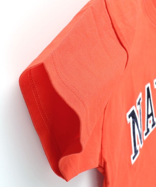 NAUTICA（ノーティカ）の「【NAUTICA/ノーティカ】サテンアップリケロゴ半袖Tシャツ（Tシャツ/カットソー・キッズ・グリーン/杢グレー/オフホワイト/オレンジ/ネイビー・M/L/XL/XS/S）」の6枚目の写真