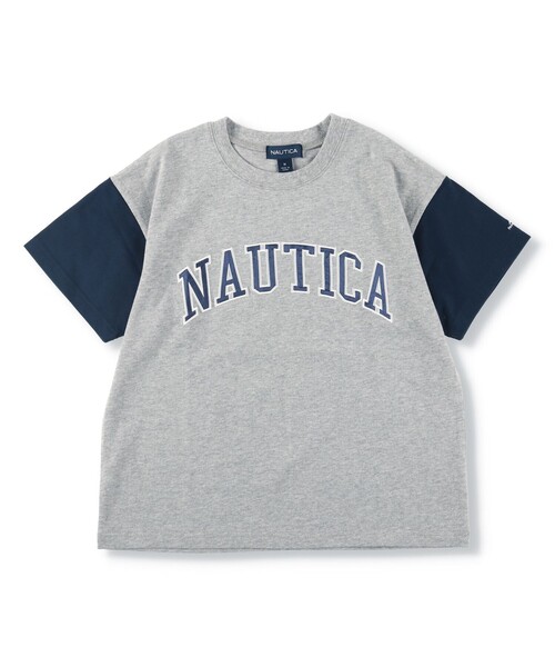 NAUTICA（ノーティカ）の「【NAUTICA/ノーティカ】サテンアップリケロゴ半袖Tシャツ（Tシャツ/カットソー・キッズ・グリーン/杢グレー/オフホワイト/オレンジ/ネイビー・M/L/XL/XS/S）」の16枚目の写真