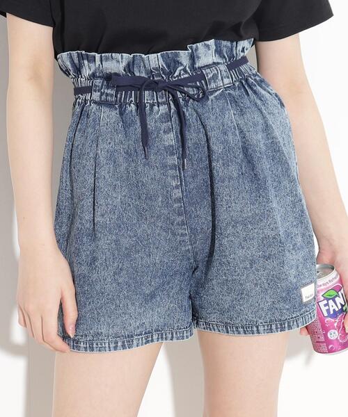 PINK-latte(ピンクラテ)の「◆【130cmサイズあり】らくちん♪ウエストドロストショートキュロット(その他パンツ・キッズ・ブラック/ブルー系9/ブルー系8/ホワイト系4・16/14/13/15 )」の4枚目の写真