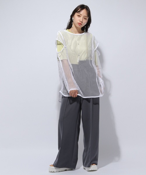 OVERメッシュカットプルオーバー(HARE) HARE tシャツ OVERメッシュカットプルオーバー(HARE) メンズ