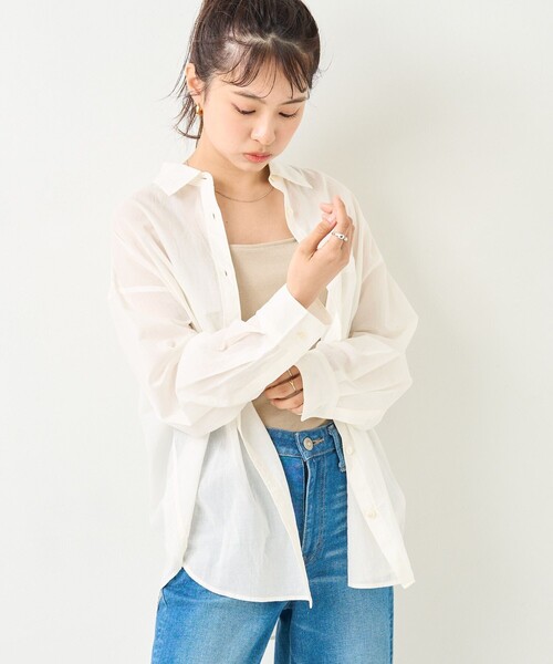 FREAK'S STORE（フリークスストア）の「インドボイルベーシックロングスリーブシャツ（シャツ/ブラウス・レディース・ブルー/オフホワイト/ブラック/グリーン/ピンク系その他・ﾌﾘ-）」の10枚目の写真