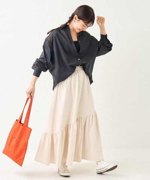 FREAK'S STORE（フリークスストア）の「インドボイルベーシックロングスリーブシャツ（シャツ/ブラウス・レディース・ブルー/オフホワイト/ブラック/グリーン/ピンク系その他・ﾌﾘ-）」の21枚目の写真