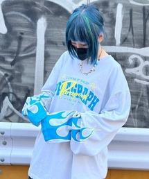 Paragraph | A'GEM/9 × .kom『paragraph/パラグラフ』ファイアーダブルロゴ長袖Tシャツ(Tシャツ/カットソー)