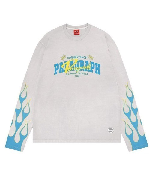Paragraph(パラグラフ)の「A'GEM/9 × .kom『paragraph/パラグラフ』ファイアーダブルロゴ長袖Tシャツ(Tシャツ/カットソー・メンズ・ブラック/グレー・FREE)」の10枚目の写真