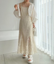 one after another NICE CLAUP | バッククロス/シャーリングキャミワンピース(ワンピース)