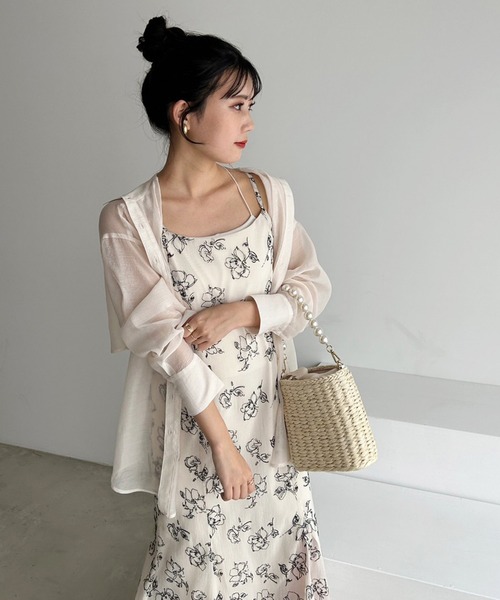 one after another NICE CLAUP(ワンアフターアナザーナイスクラップ)の「バッククロス/シャーリングキャミワンピース(ワンピース・レディース・ブラック/アイボリー/ピンク/ホワイト系その他・FREE)」の20枚目の写真